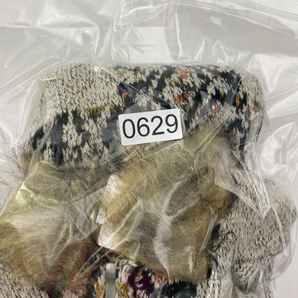 Northern Angel Cardigan Sweater Duster Womens Small Tan Aztec Hooded Fur Trim - Picture 11 of 11